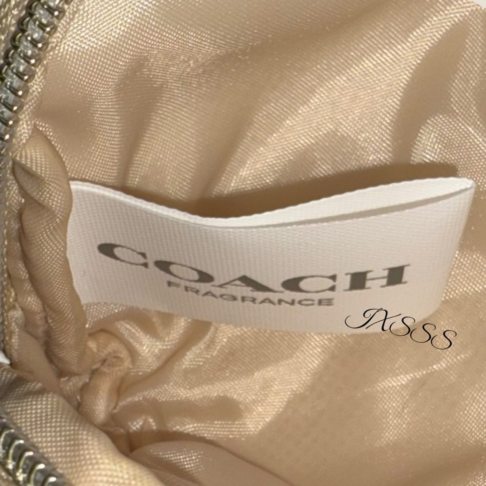 Sparkly Gold-Beige Coach Beauty Mini Coin-Pouch/Fragrance SET - Picture 10 of 15